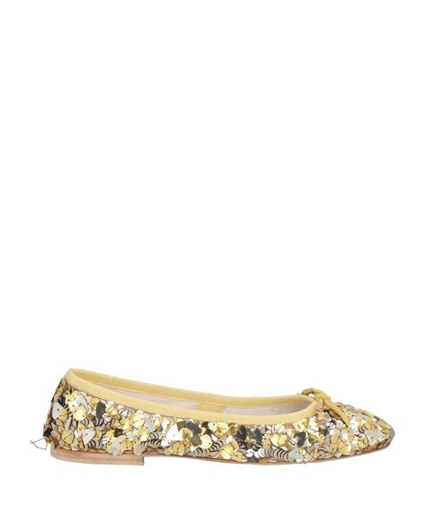 celine gold ballet flats